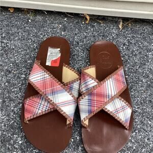 Jack Rogers Mens Sandals | Sullivan Plaid Red/Navy men’s size 8.5 new